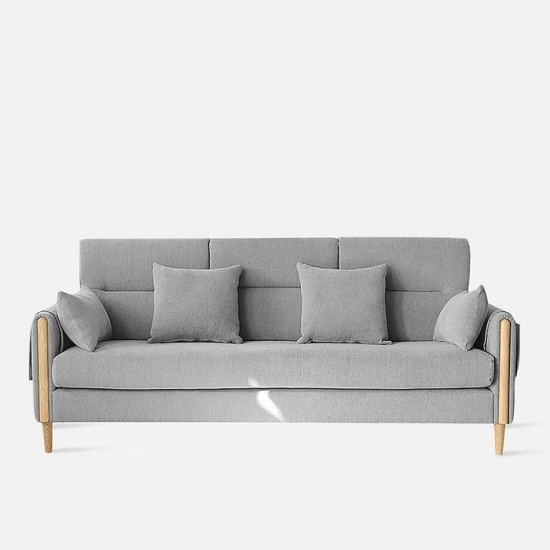Macaron Sofa II, Oak with Light Grey Fabric Macaron Sofa II, Oak with Light Grey Fabric